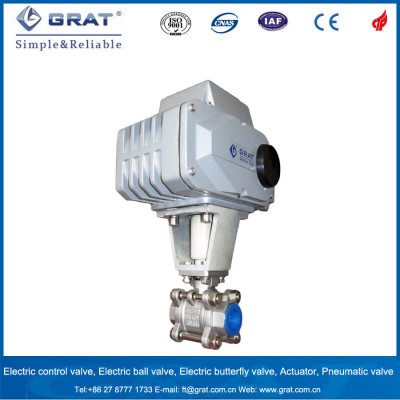 DC24V Stainless Steel 316 Butt Welding Connection Electric Ball Valve